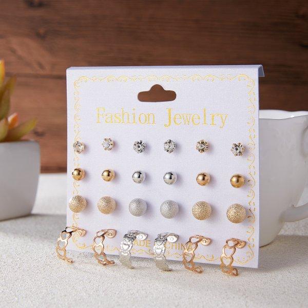 

20 Pair/Set Women Girl Rhinestone Crystal Ear Stud Earrings Mixed Styles Round Small Earrings Sets Party Jewelry Gift 2 3 4 5mm