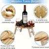 Wooden Outdoor Folding Picnic Table 2 In 1 With Glass Cup Holder Portable Round Fruit Picnic Plate Foldable Desk For Beach Garde
