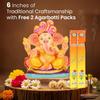 Cycle Pure Navin Klei Gekleurde Ganesha Beeldje 1 Milieuvriendelijk Handgemaakt 6 Inch Standbeeld Voor Ganesh Chaturthi Visarjan Met (2 Pak Agarbaatti Gratis)