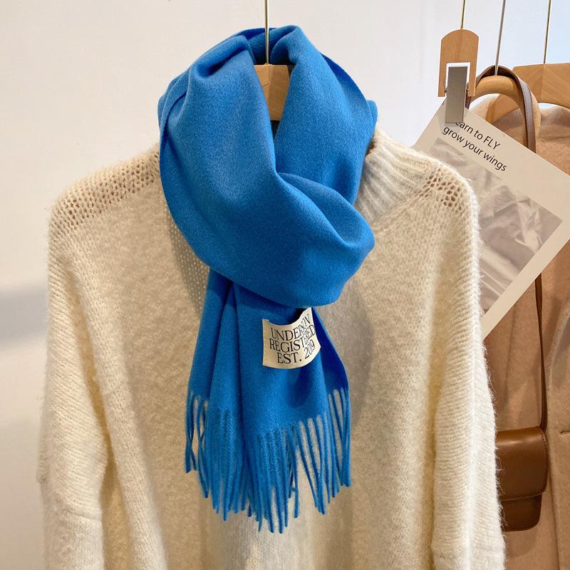 New white scarf women's winter versatile small scarf high-end Christmas birthday gift shawl