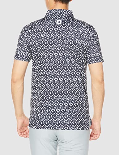 FootJoy Modern Classic Beach Print Short Sleeve Shirt, Navy, Men's XL (80443-XL)