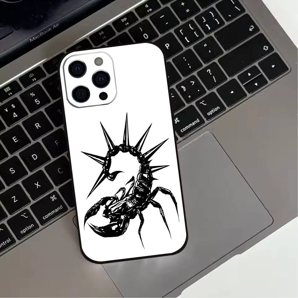 Ausgefallene Dunkle Gothic Skorpion Handyhülle Für iPhone 17,16,15,14,13,12,11 Plus,Pro Max,XS,Weiches Silikon Schwarze Hülle