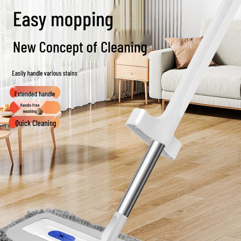 Chenille No-Wring Large Floor Mop - One-Swipe Clean Rotary Mop for Wood Floors