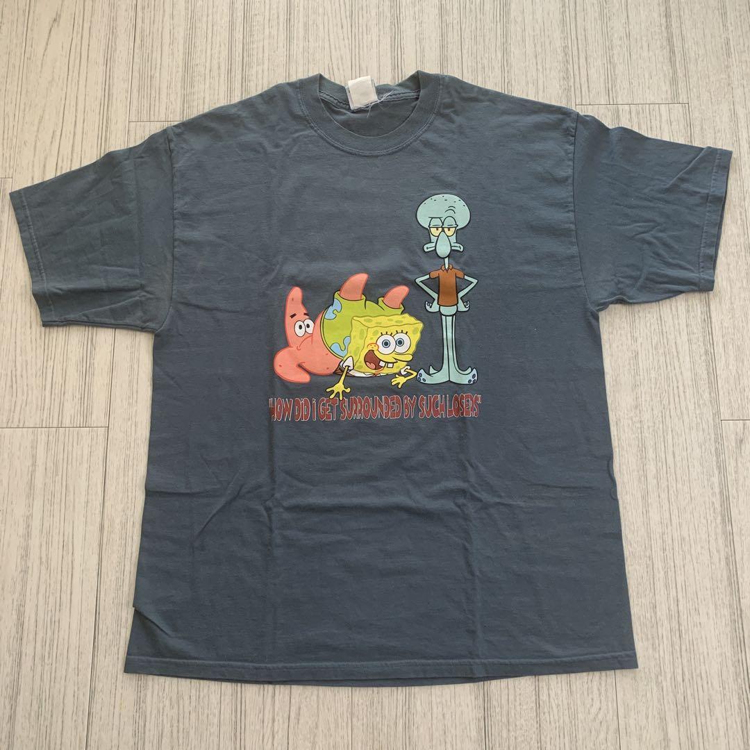 

[USED] 00s Spongebob Squarepants Original Tag, Large Size, Great Design, Character