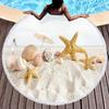 Round Beach Towels,Wave Seashell Print Sand Resistant Beach Blanket,Soft Absorbent Quick Dry Pool Towels Portable Picnic Mat