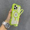Fashion Candy Colour Clear Case for IPhone 17 Air 16E 15 14 Plus 13 12 11 Pro Max Magnetic Shockproof Wrist Strap Lanyard Cover