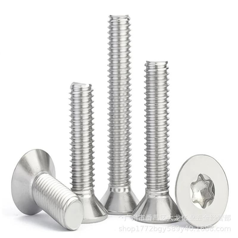 304 Stainless Steel Anti-Theft Torx Countersunk Machine Screw, GB2673, KM Internal, M5/M6/M8