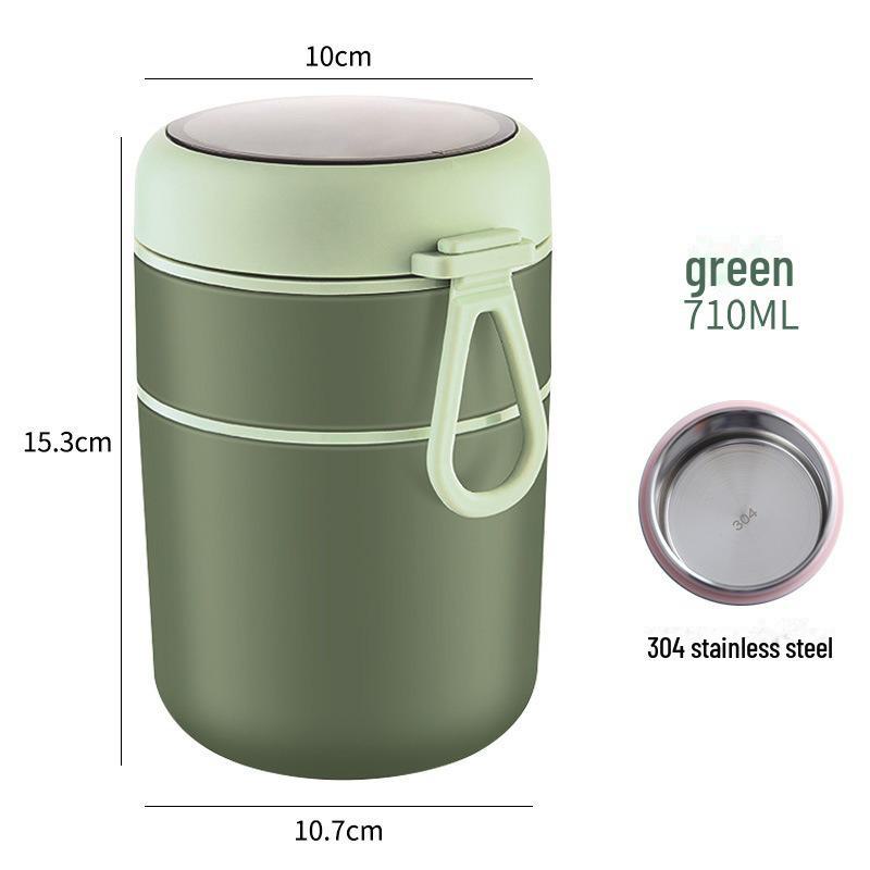Creative Stainless Steel Insulated Soup and Cereal Cup - Portable Mini Meal Replacement Pot for Office Workers