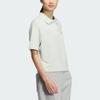 adidas Lounge Short Sleeve Polo Shirt Women Tops Linen-Green JJ3603