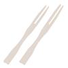 100Pcs/Set Bamboo Cocktail Forks Bbq Fruit Pick Beige 9Cm Stick Skewers
