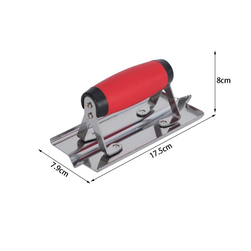 1Pcs Rubber Handle Plastering Trowel Concrete Trowel Drywall Tools Stainless Steel Corner Shaping Trowels Corner Tool