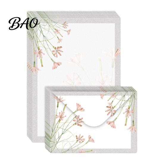 Vintage Letter Stationery 5Pcs Floral Butterfly Paper Envelope Set, Writing with Lined Pages, Kit for Letters, Greeting Messages, Journaling,