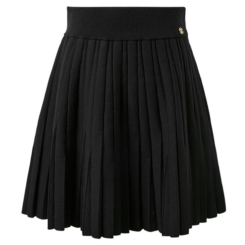 Sancai 2025 Winter High-Waist Pleated Knit A-Line Skirt