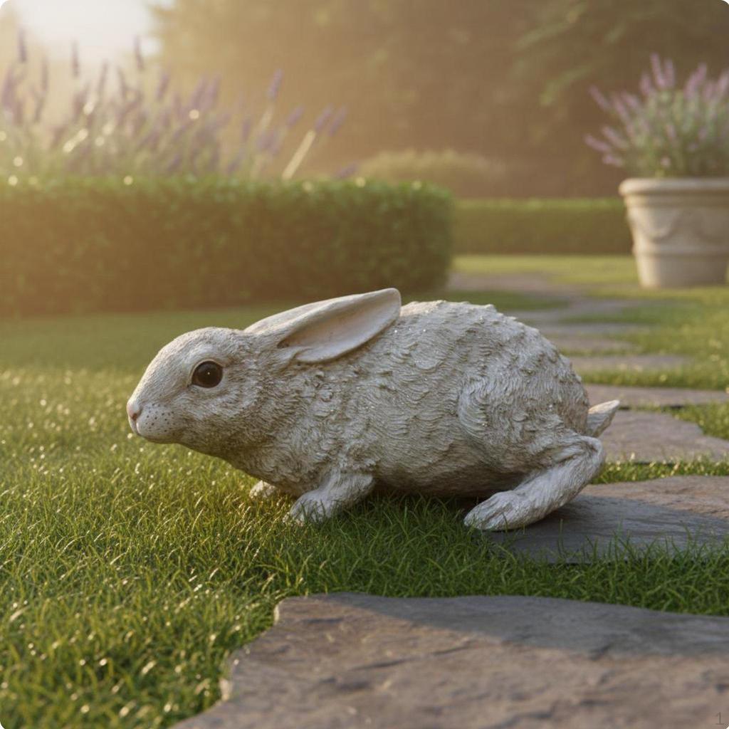 Realistische Hasenstatue Lebensechte Details Gartenskulptur Wetterbeständig Vintage Kaninchen