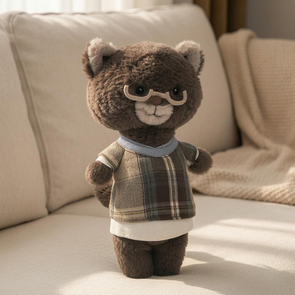 Short Plush Farm Series Stuffed Doll Bear Deer Sheep Cow Squirrel Animal Plush Toy For Gift Decor