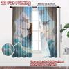 2pcs, 2D FLAT PRINTING Curtains (Without Rod) BattleBearShark Minimalist Holiday Curtains Fabric Curtains Thermal Insulation,