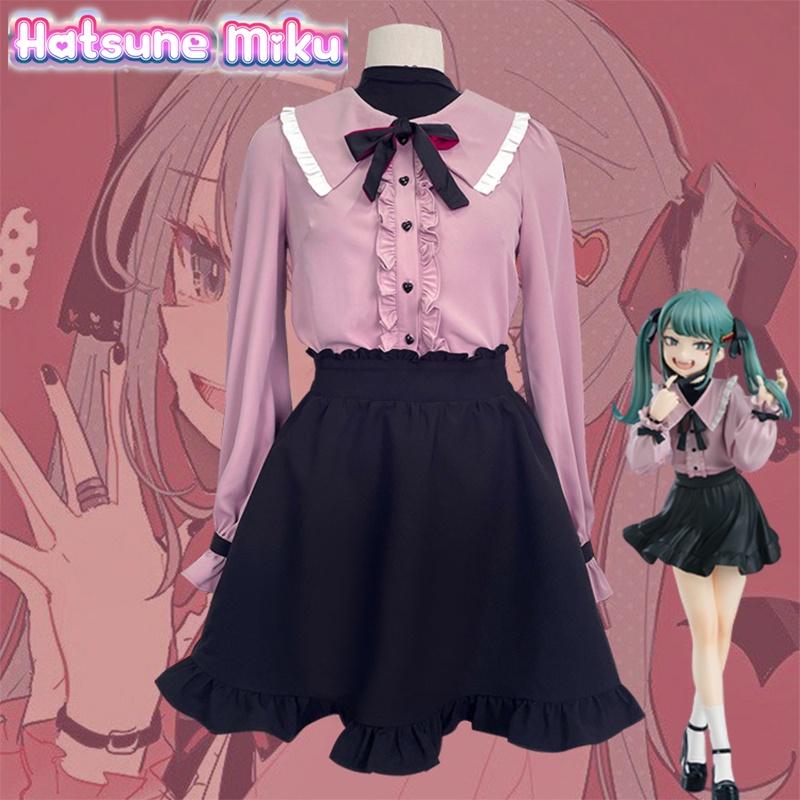 Vampire Miku Hatsune Cosplay Costume Dress Uniform Outfit Carnival Girl Roleplay