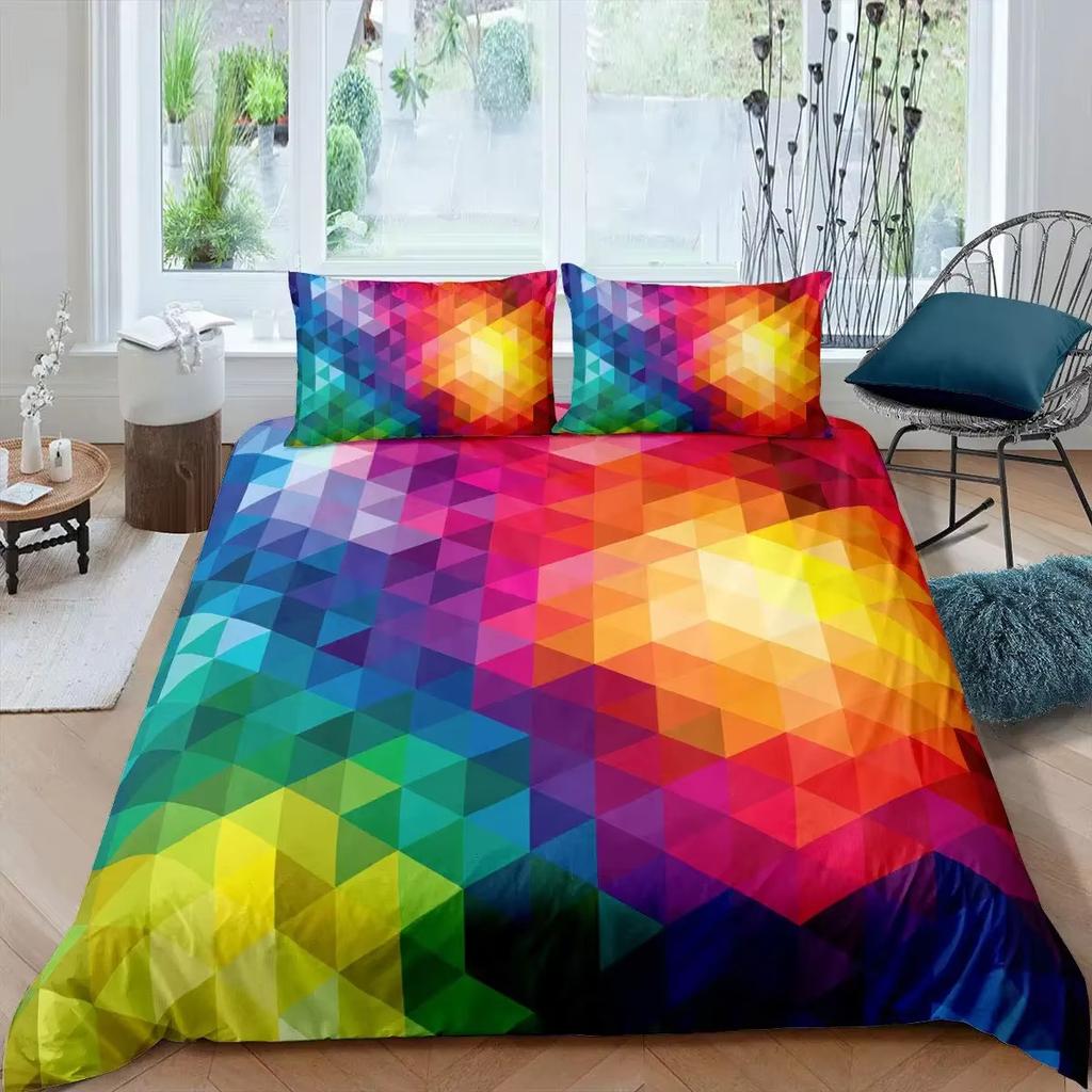 Colorful Art Down Comforter Set Bedding Set 3-piece Duvet Cover Set