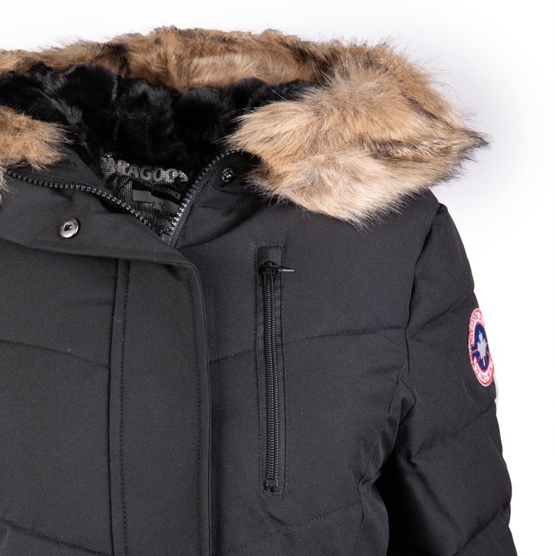 Parka longue à capuche Julie noire Femme PARAGOOSE
