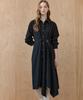 MAXZA Asymmetrical Drape Belted Shirt Dress