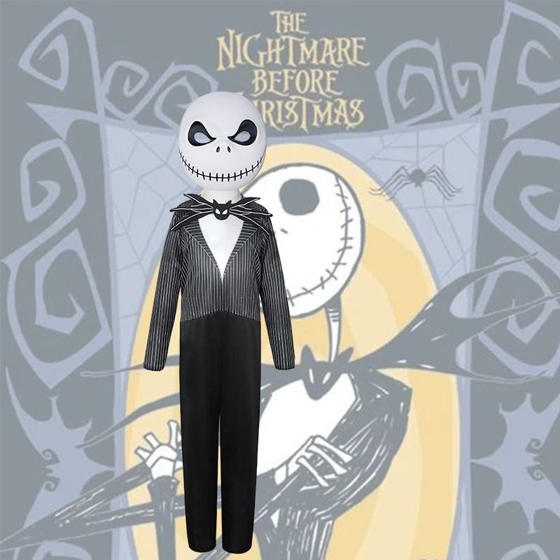Before Nightmare The Christmas Jack Skellington Cosplay Childern Party Costume