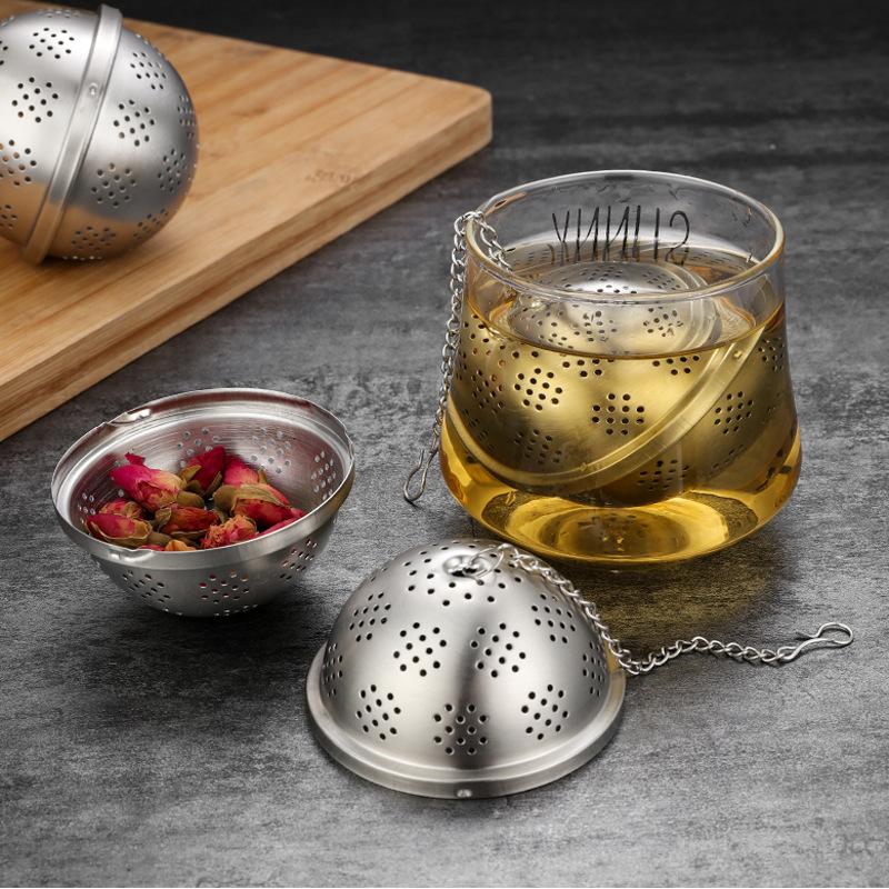 Edelstahl-Teeblatt-Infuser-Sieb Gewürznetz-Sieb zum Aufbrühen von Teekannen Teefilter Gewürzkugel Küchenzubehör