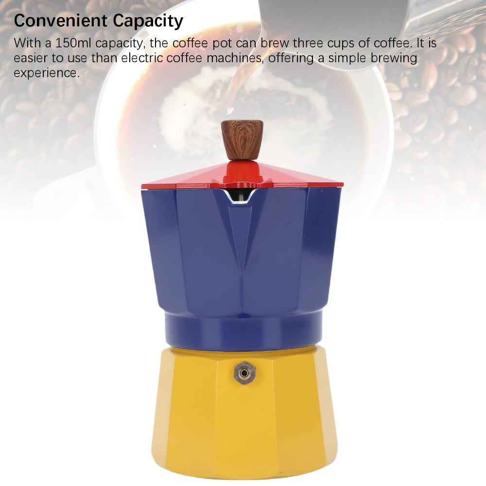 150ml Volume Italian Coffee Pot Aluminum Moka Pot Coffee Machine Home Brewing