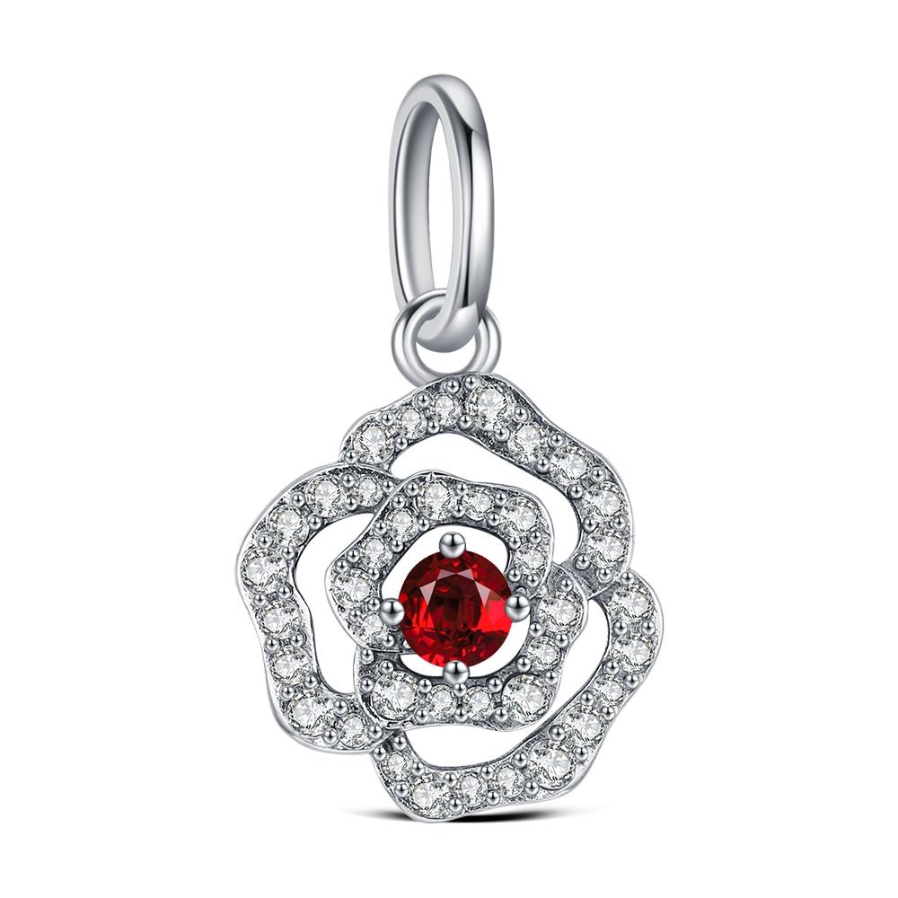 Elegant Rose Charm Fit Bracelet Diy For Women Daily Wear Romantic Fashion Flower Pendant Love Gift Originalcopper Bead