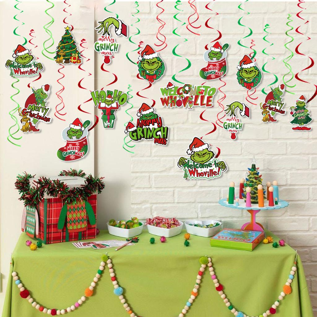 Christmas Party Decoration, Christmas Spiral Hanging Decoration, Hanging Card Hanging Decoration, Scene Arrangement