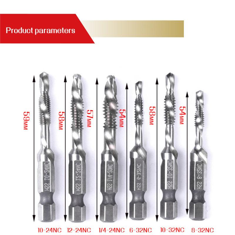 13PC Metric Imperial Composite Tap Set - All-in-One Tapping/Drilling/Chamfering Tool for Metalworking color random