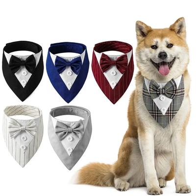 Formeller Britischer Hochzeitsanzug für Haustiere Gentleman Schal Fliege Kragen Hund Dreieckstuch Sabbertuch Haustier Dekoration Zubehör