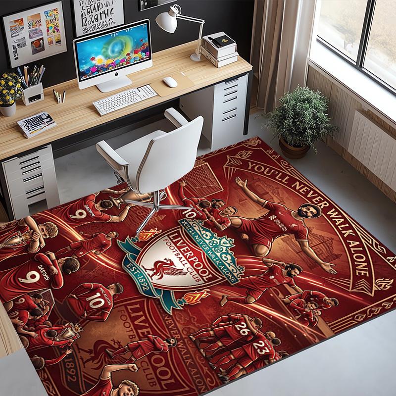 Liverpool Football Club Pattern Rug, Indoor/Outdoor Mat, for Picnic, Gameroom, Bedroom, Office, Living Room, Home Decor Carpet, Birthday Gift