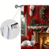 2pcs Christmas Fireplace Printed Curtain for Christmas Home Decor - Rod Pocket Window Treatment for Bedroom, Office, Kitchen