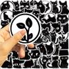 50 Cartoon Black Cat Expression Graffiti Stickers Decorate Guitar Notebook Suitcase DIY Waterproof