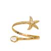 Starfish Pearl Arm Cuff Bracelet, Gold Beach Statement Upper Arm Band for Women