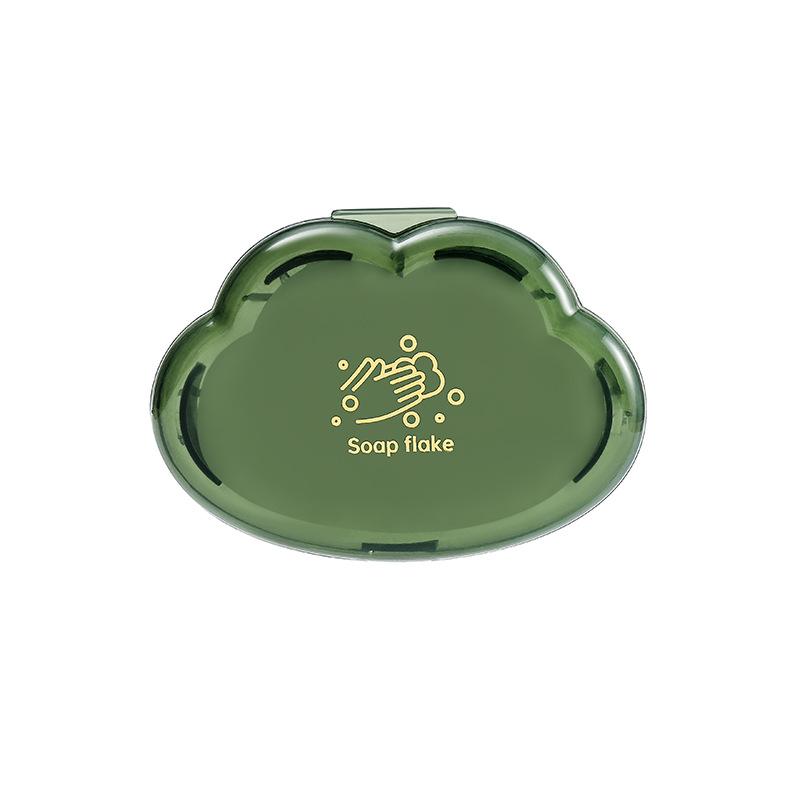 

50 шт./кор. одноразовая мыльная бумага для путешествий, портативные мыльные листы, креативная форма облака, ароматное карманное мыло, мини-коробка для мытья рук зелёный