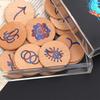 Hand Carved Wooden Runes Symbols Set Divination Runes Stone with Instruction and Storage Bag Heal Gift Decoration
