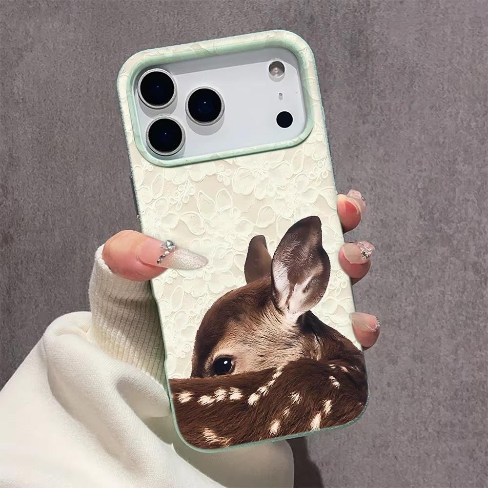 Lace Moose Phone Case For IPhone 16 15 14 13 12 11 Pro Max 17 Air 14 Plus Soft Shockproof Bumper Silicone Back Cover