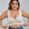 Europäische Größe Frontverschluss Spitzenunterwäsche Fixierte Cups Frontverschluss Weste Damen Übergröße Push-up-BH XL-4XL