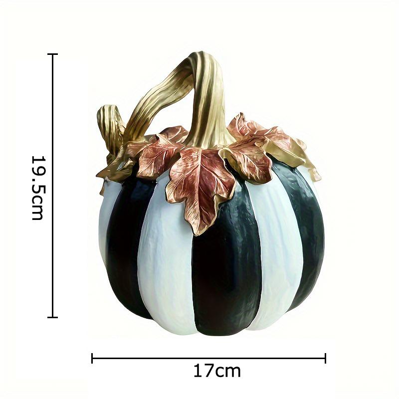 Painted Pumpkin Statue Halloween Decorations Minimalist Black and White Pumpkin Sculpture Ornaments Room Aesthetic Decor