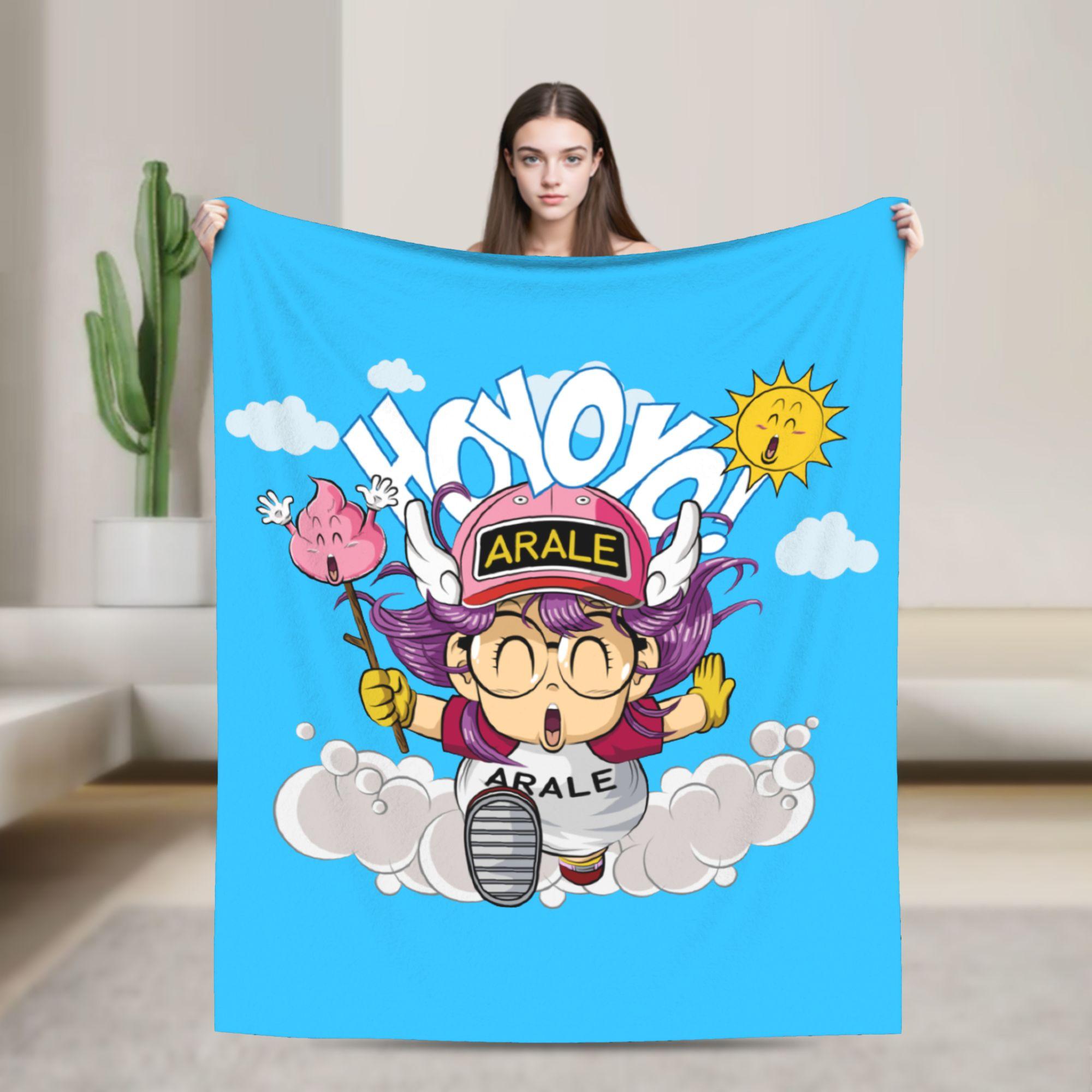 Arale Blanket Coral Fleece Plush Decoration Dr Slump 80s  Multifunction Ultra-Soft Throw Blanket for Sofa Office Bedspreads 75X95CM