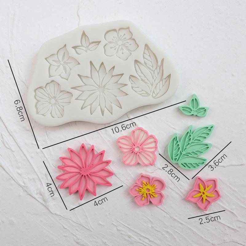 Silikon Fondantform zum Kuchendekorieren - Rosen, Gänseblümchen, Chrysanthemen