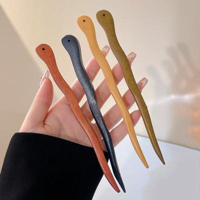 Chinese Style Elegant Wood Hair Stick For Women Girl Hairpins Simple Hair Fork Vintage Hanfu Cheongsam Headwear Hair Accessories