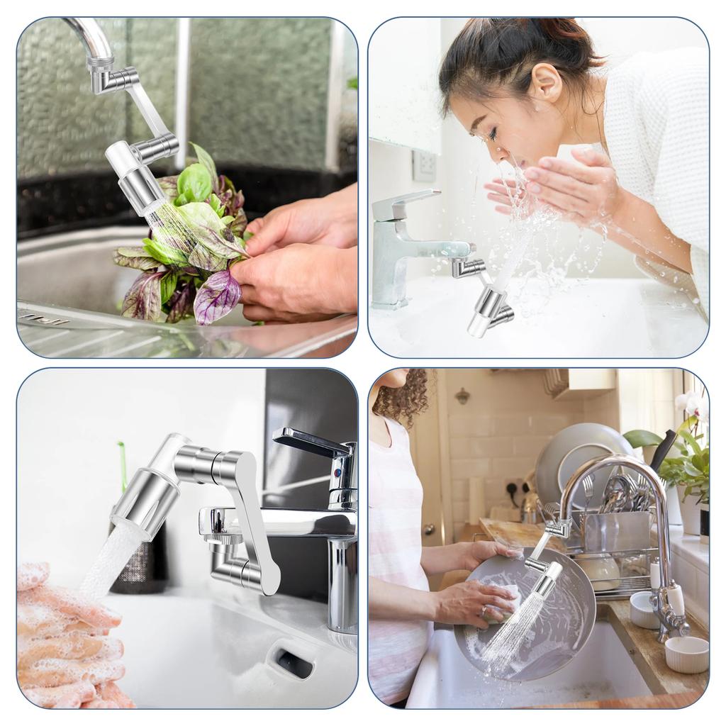 Metal 1080° Rotating Metal Faucet Sprayer Kitchen Saving Water Nozzle Tap Bathroom Faucet Extend Adaptor 22/24mm Bubbler
