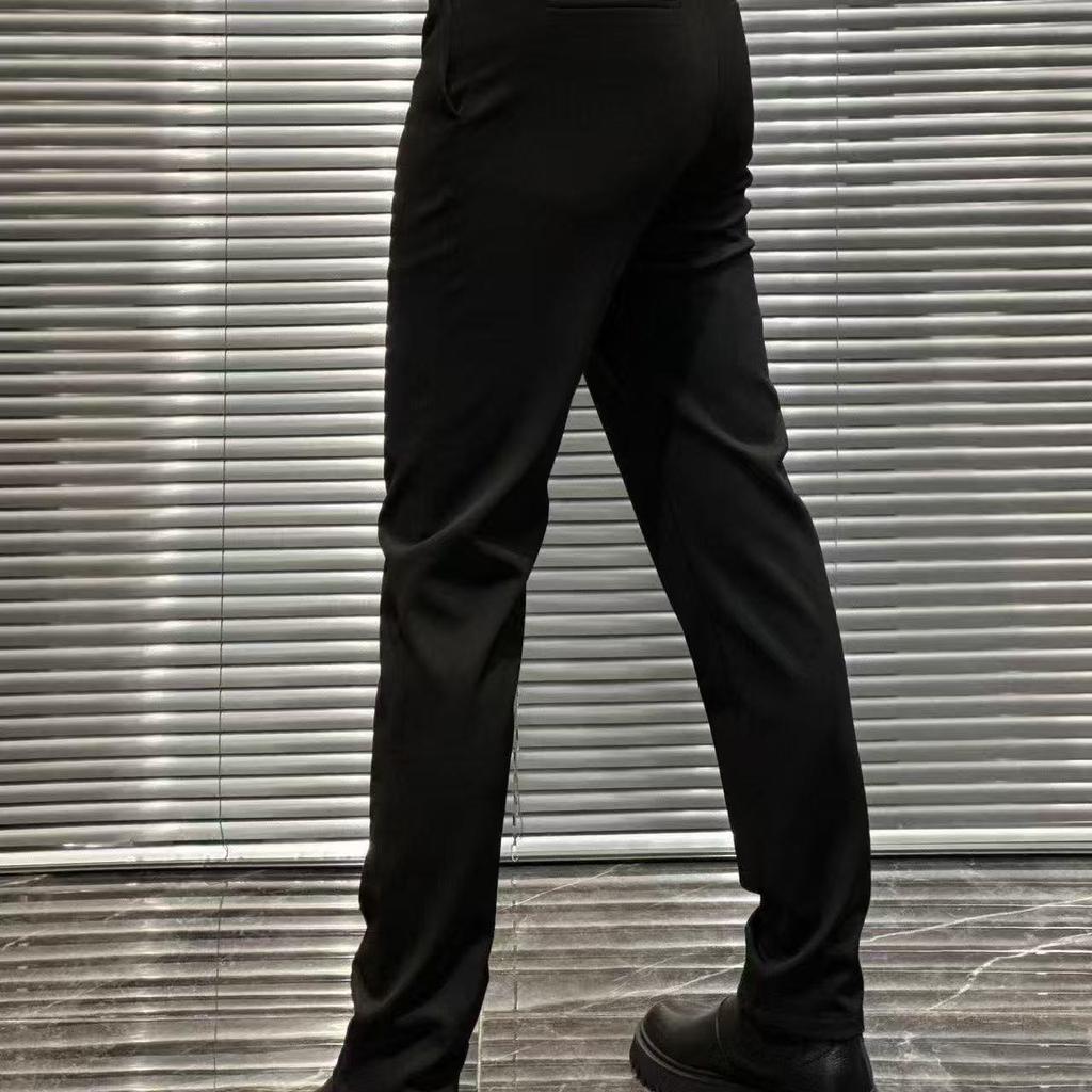 Slim-fitting Black Trousers, Thin and Versatile European Spring and Summer High-quality Light Luxury Business Pants, Men's Casual Trousers