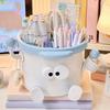 Cute Cartoon Desktop Pen Holder Large Capacity Portable Organizer for Students Office Multi-Function Stationery Storage Box for Pens Markers Scissors