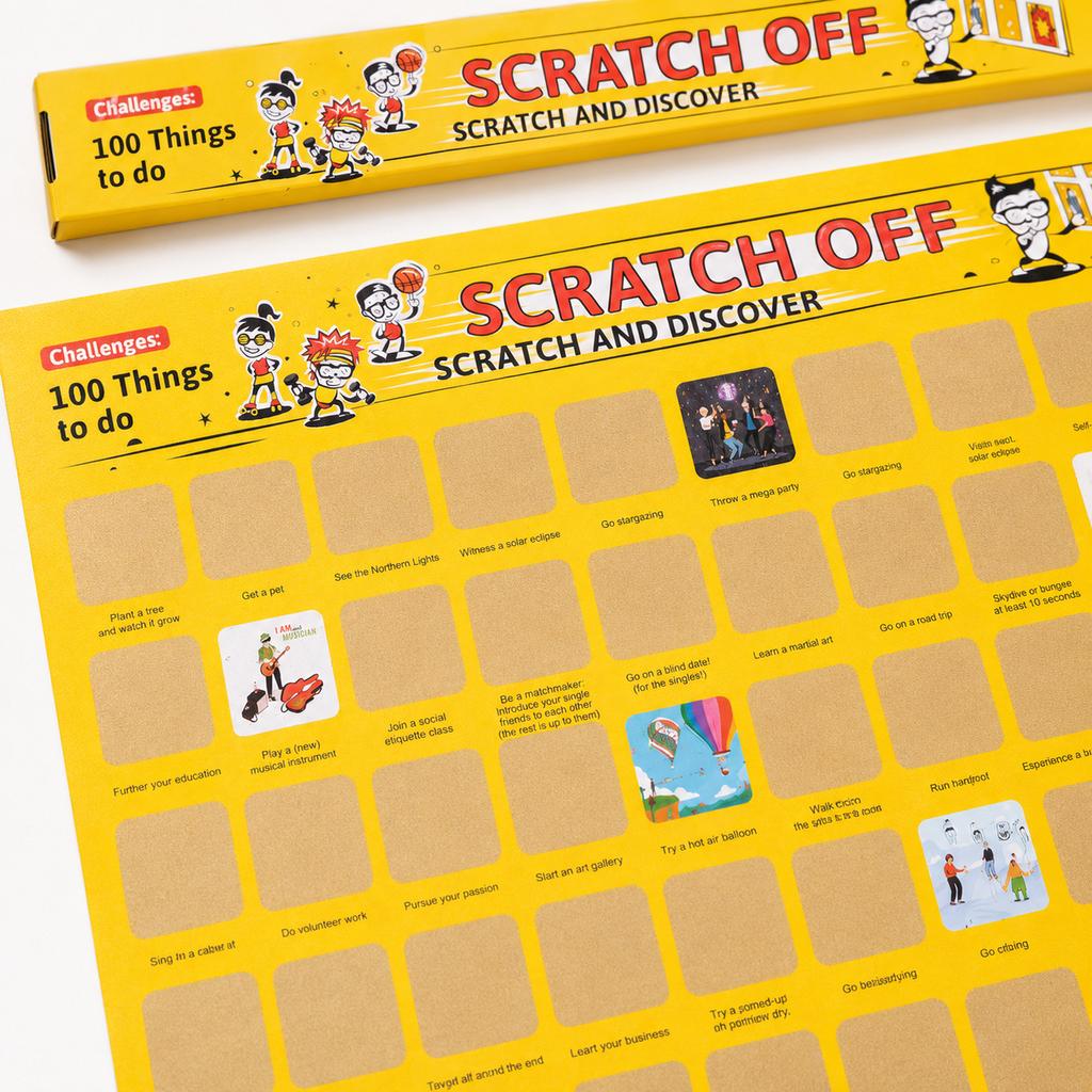 Scratch Off 100 Things - Plakat Lista Rzeczy Do Zrobienia Zdrapka A2
