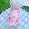 Summer Breathable Pet Clothes Flower Cherry Ice Cream Print Sleeveless Vest Pet Princess Skirt for Small Medium Girls Dogs Cats