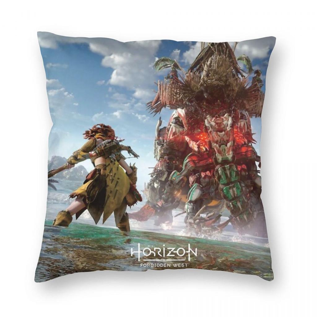 Horizon Forbidden West Square Pillowcase Polyester Linen Velvet Creative Zip Decorative Home Cushion Cover X