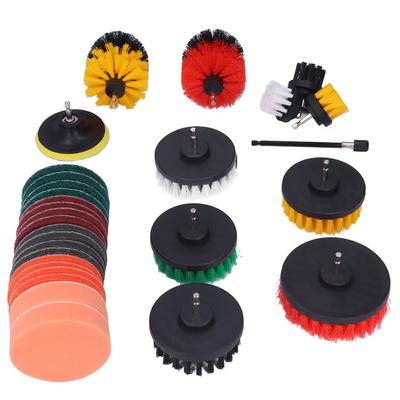 Drill Brush Attachment Set Car Detailing Kit Scrub Pads Sponge Power Scrubber All Purpose Clean